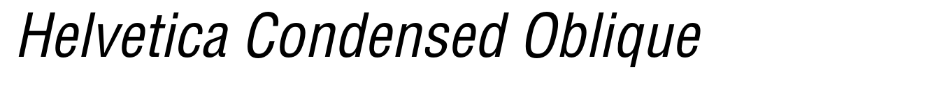 Helvetica Condensed Oblique image